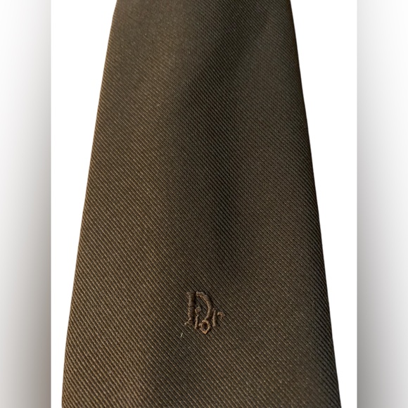 Dior Other - Christian Dior vintage tie. Solid brown with Dior logo embroidery. EUC